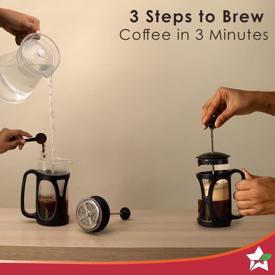 Wonderchef Renewed French Press Coffee & Tea Maker 600 ml |