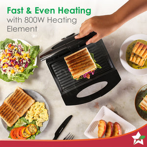 Acura Plus Sandwich Griller| 750W | Non-stick Aluminium Grill Plates by blacktree