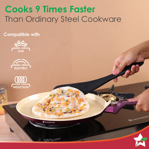 Bellagio Dosa Tawa | 28 cm | Non-Stick Ceramic Coating  Non-Toxic | Pure Aluminium |by blacktree