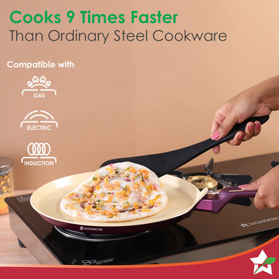 Bellagio Dosa Tawa | 28 cm | Non-Stick Ceramic Coating  Non-Toxic | Pure Aluminium |by blacktree