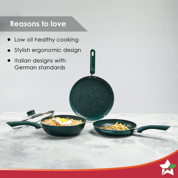 Royal Velvet Plus Non-stick Cookware Set, 4Pc .