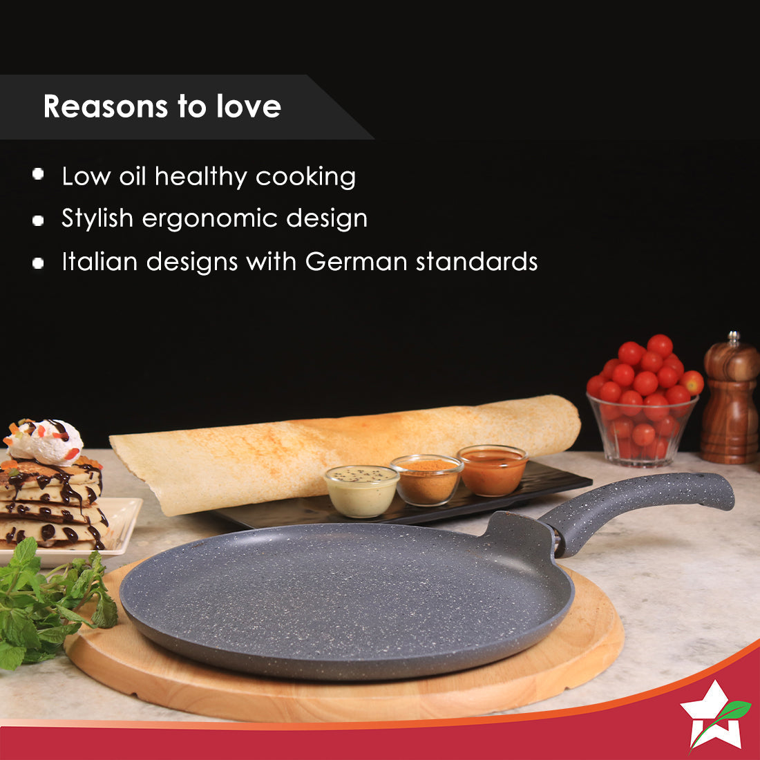 Wonderchef Renewed Granite 26cm Non-Stick Dosa Ta