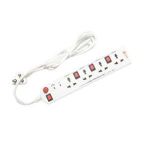 4x4 Socket Extension Board with 2 Metre Wire (White)