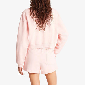 SPORTY & RICH | CALIFORNIA CROPPED CREWNECK { BALLET/WHITE