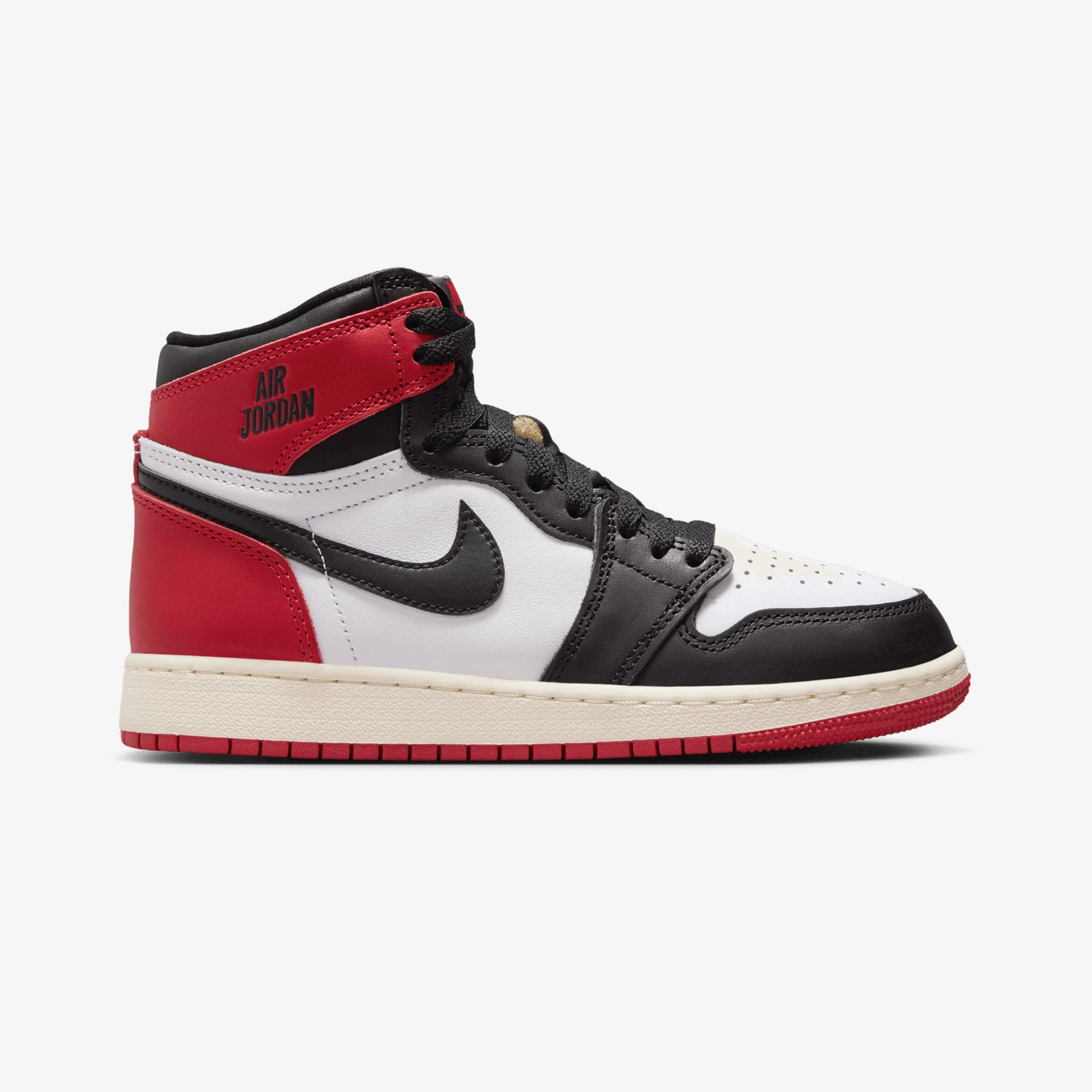 JORDAN | AIR JORDAN 1 HIGH OG (GS) "BLACK TOE" { WHITE/BLACK-VARSITY RED-SAIL