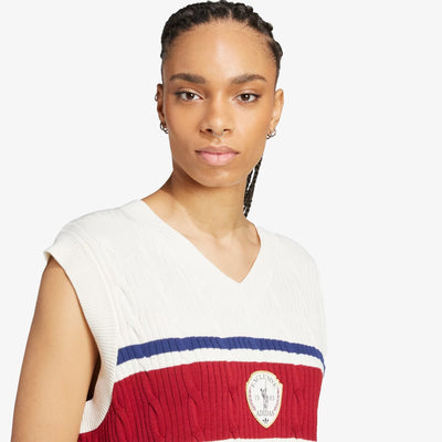 Adidas Originals | RETRO SPORTS CRICKET-INSPIRED VEST { OFF WHITE