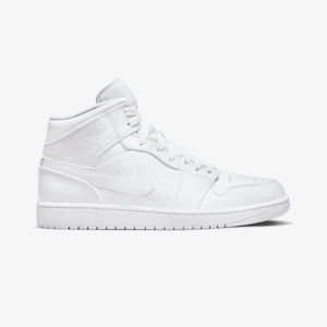 JORDAN | AIR JORDAN 1 MID { WHITE/WHITE-WHITE