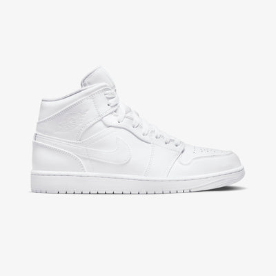 JORDAN | AIR JORDAN 1 MID { WHITE/WHITE-WHITE