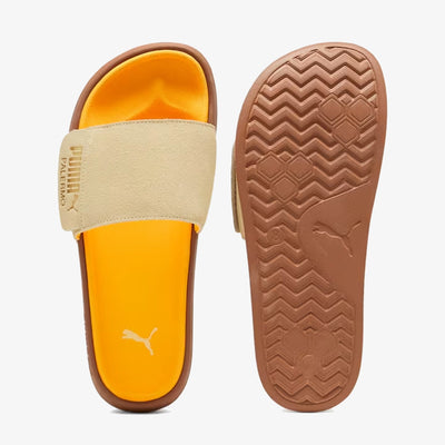 Puma | LEADCAT 2.0 PALERMO FOIL SLIDES { CREAMY VANILLA-PUMA GOLD-TANGERINE-GUM