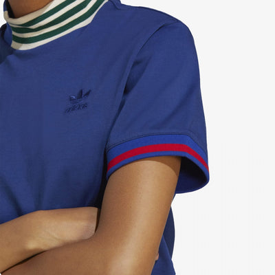 Adidas Originals | RIB COLLAR CROP TEE  { VICTORY BLUE