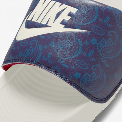 Nike | VICTORI ONE PRINTED SLIDE  { BLACKENED BLUE / SAIL