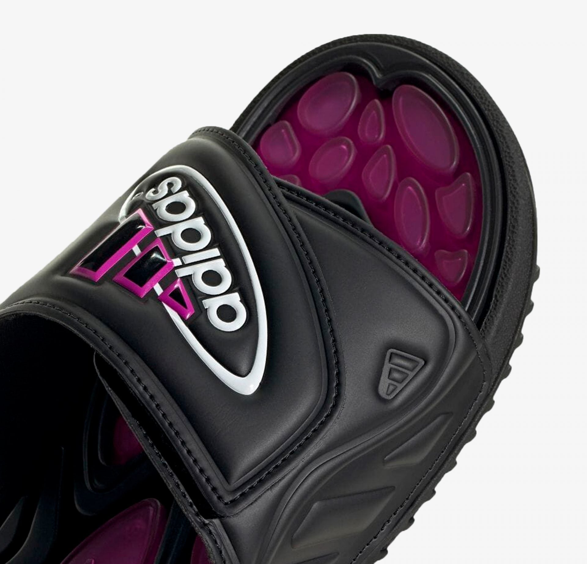 Adidas Originals | REPTOSSAGE SLIDE { CORE BLACK / VIVID PINK