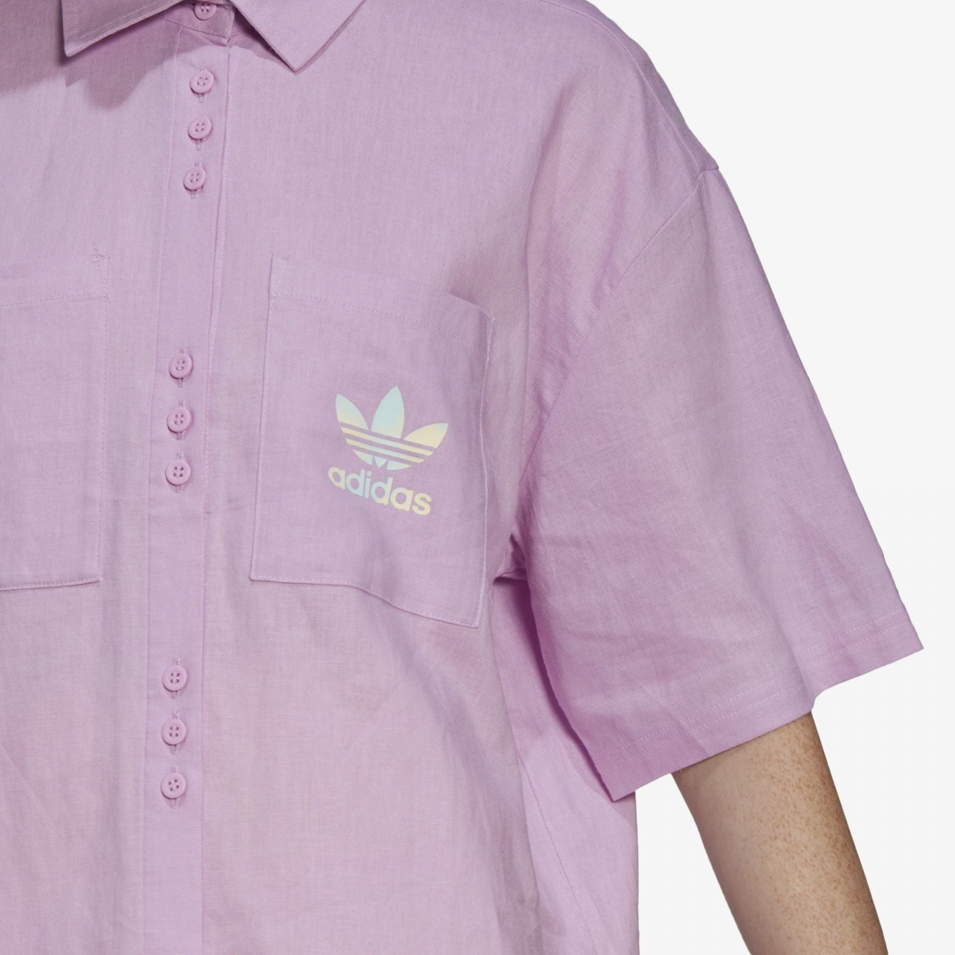 Adidas Originals | LINEN SHIRT  { BLISS LILAC