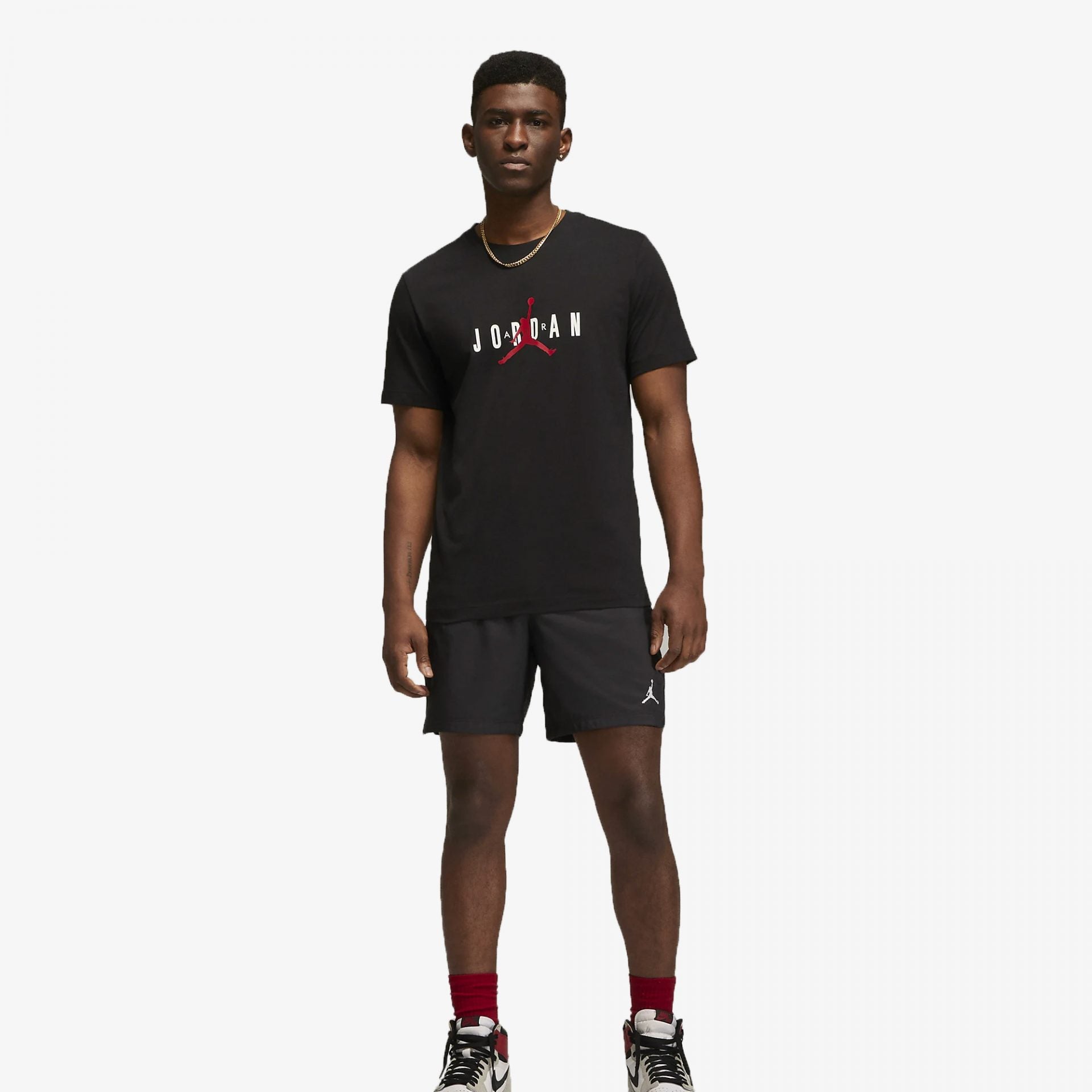 Jordan | JORDAN AIR T-SHIRT  { BLACK / GYM RED