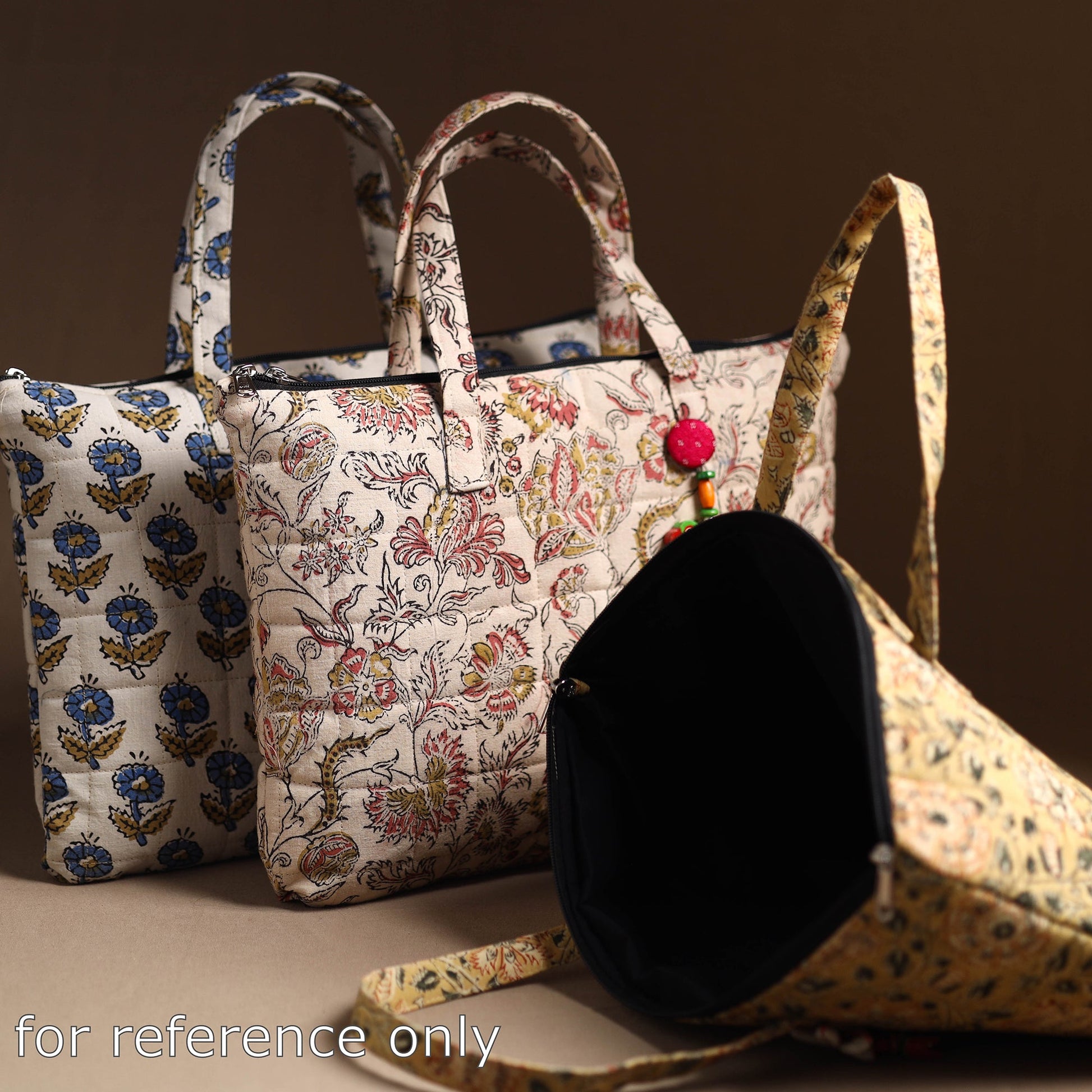 Blue - Handcrafted Quilted Cotton Hand Bag 09