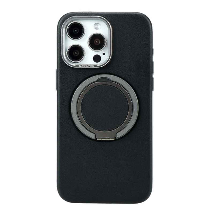 Leather Magnetic Ring Case For iPhone 15 Plus