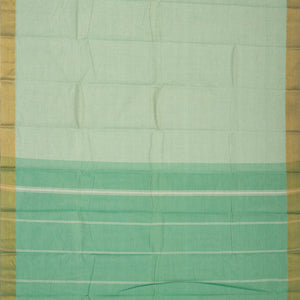 Light Green Handloom Rasipuram Cotton Saree With Stripes