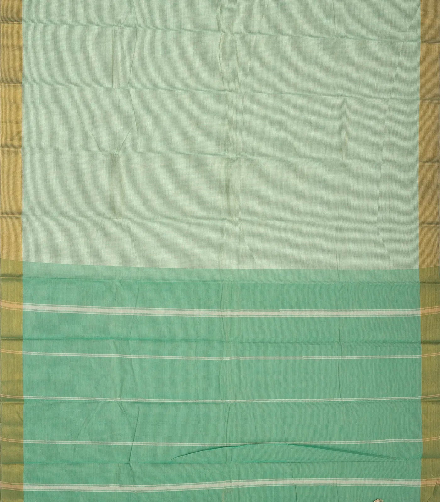 Light Green Handloom Rasipuram Cotton Saree With Stripes