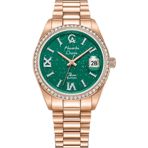 Alexandre Christie Green Dial Women 32mm 5015LDBRGGN
