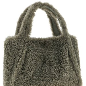 Stella Mccartney Shearling Logo Shopping Bag