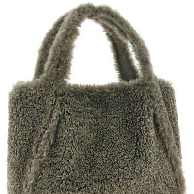 Stella Mccartney Shearling Logo Shopping Bag