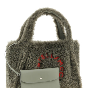 Stella Mccartney Shearling Logo Shopping Bag