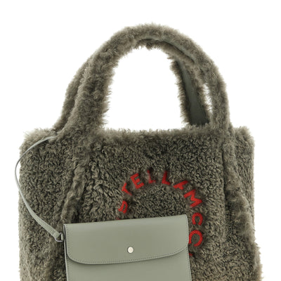 Stella Mccartney Shearling Logo Shopping Bag