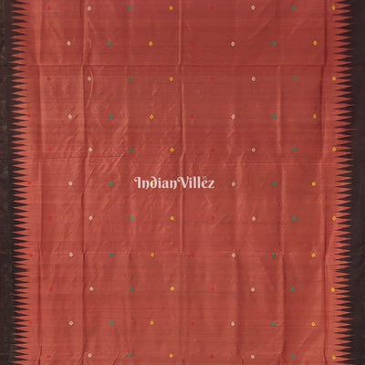 Rust Bomkai Sambalpuri Silk Saree inspired by Ganjam Bomkai Theme