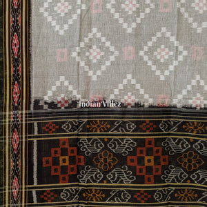 Grey Odisha Ikat Sambalpuri Cotton Saree