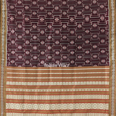 Coffee Color Crabs Design Contemporary Silk Saree