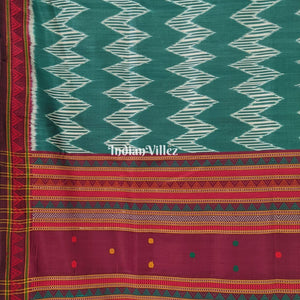 Dynasty Green Designer Contemporary Silk Saree with Dongria Border