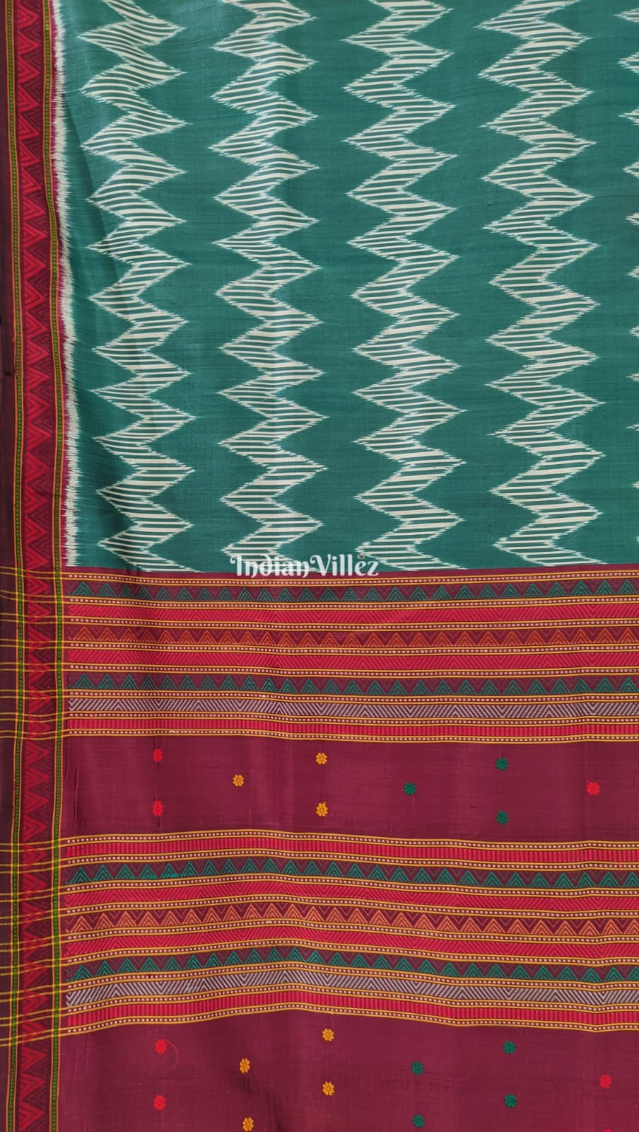 Dynasty Green Designer Contemporary Silk Saree with Dongria Border