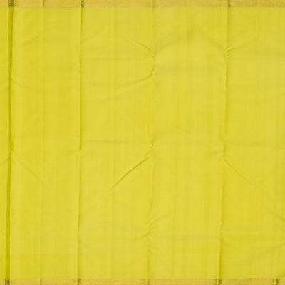 Pista Green Handloom Kanchipuram Silk Saree With Floral Motifs