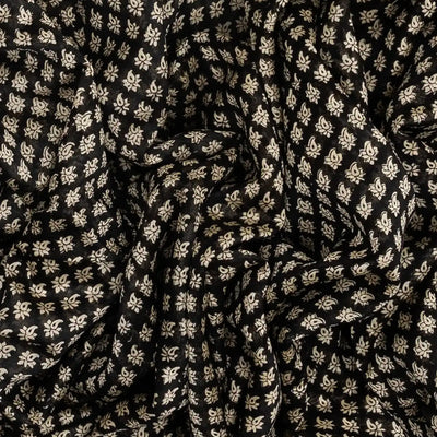 Black Woven Chanderi Cotton Saree With Printed Mango Motifs