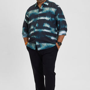 Navy Abstract Regular Fit Shirt