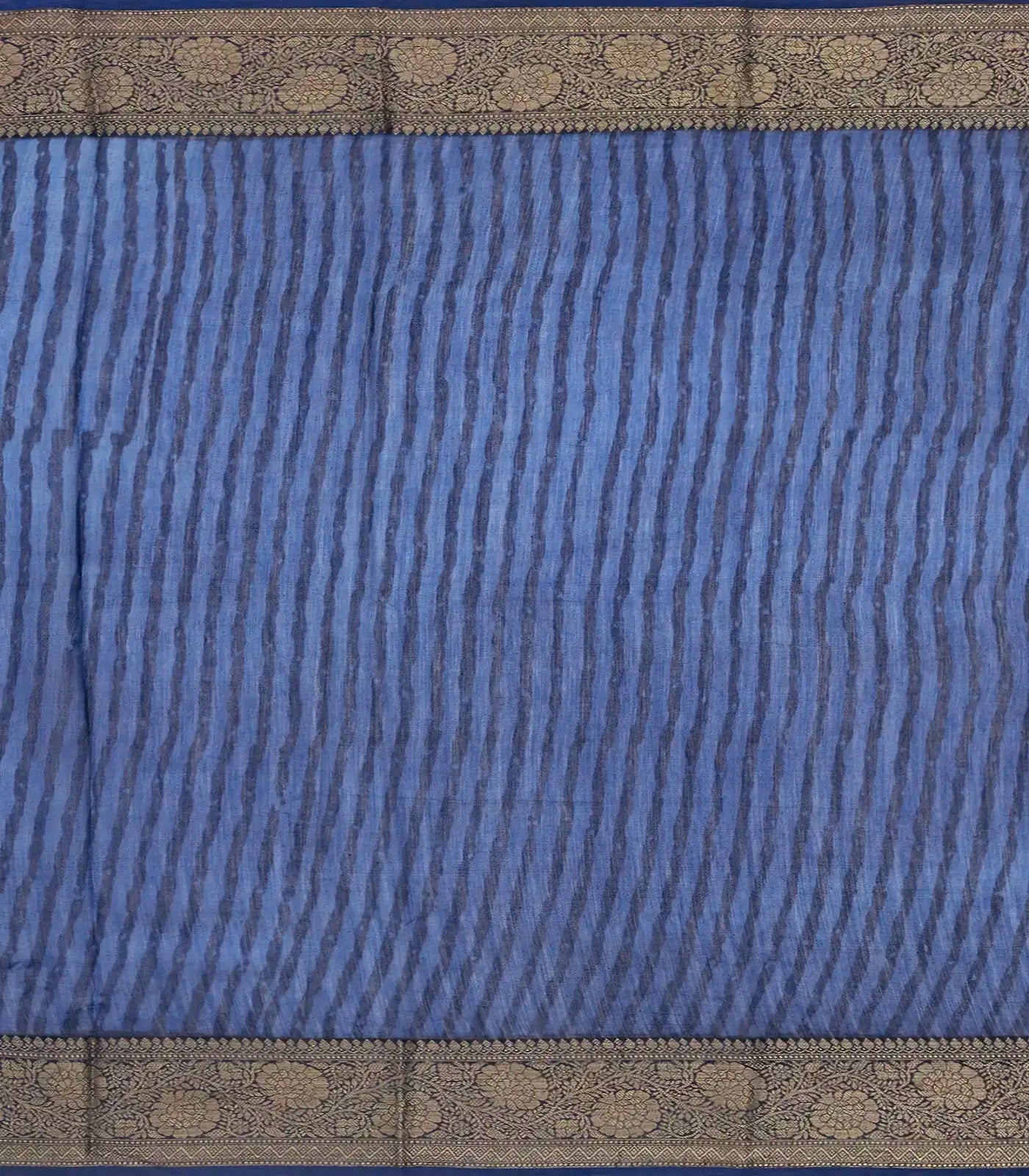 Navy Blue Woven Chanderi Cotton Saree With Printed Small Motifs