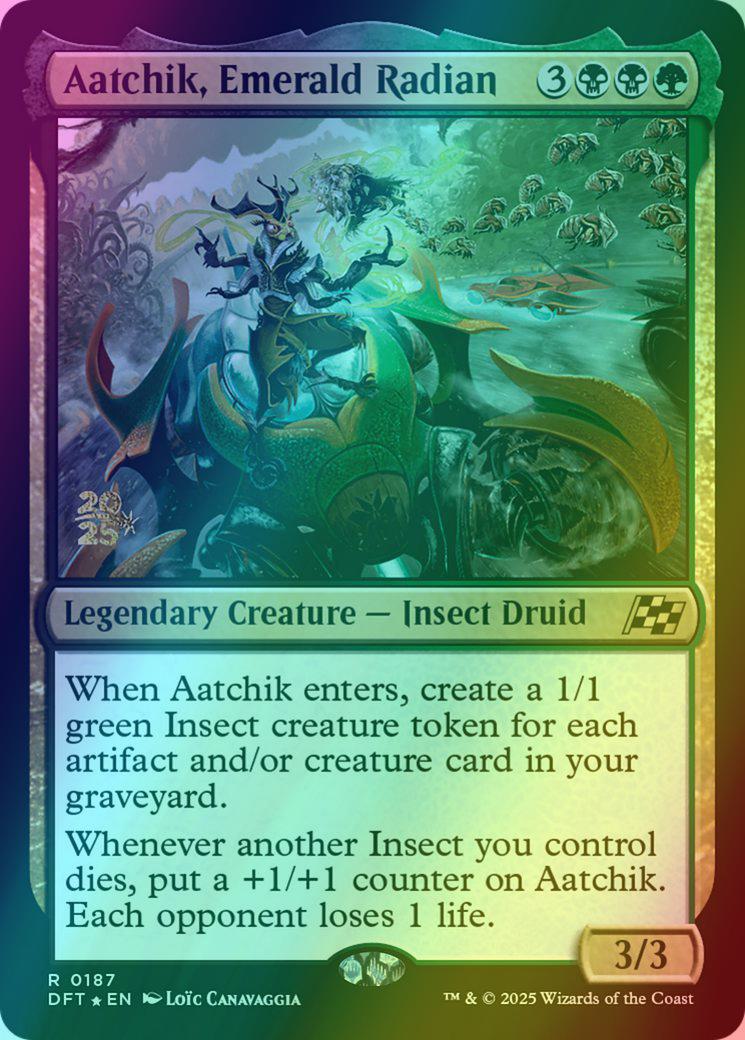 Aatchik, Emerald Radian [187s] [Prerelease] [Aetherdrift: Promos] [Foil]