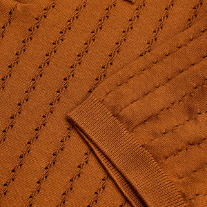 Rust Knitted Polo T-Shirt