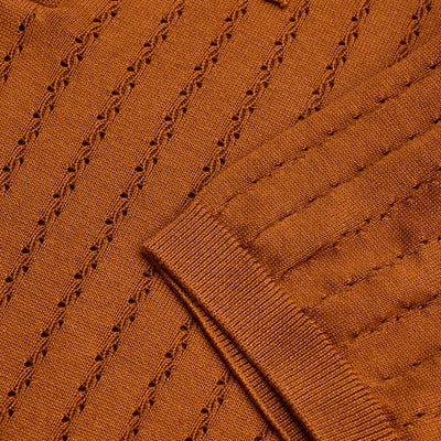 Rust Knitted Polo T-Shirt