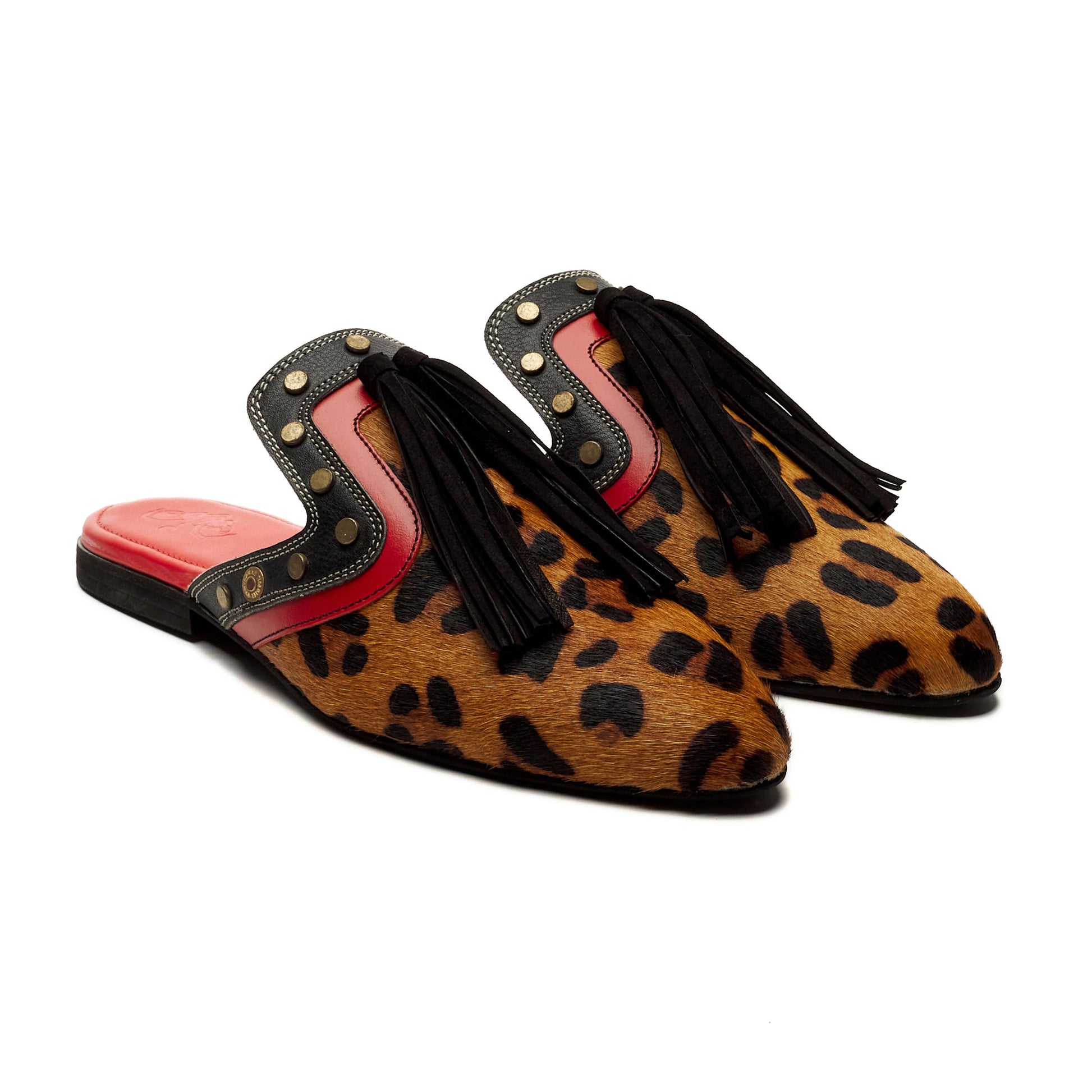 Leopard Cone Mules Women