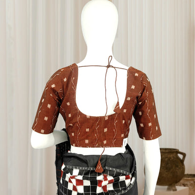 Maroon Tipa Design  Odisha Ikat Sambalpuri Cotton Blouse