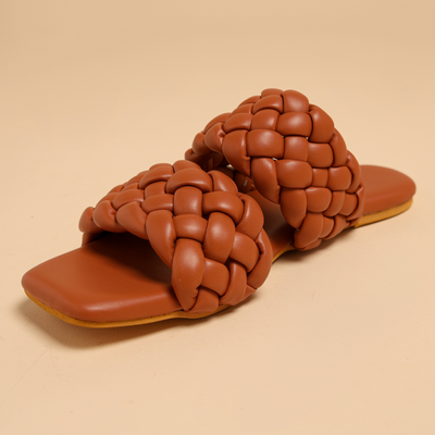 Chocolate Island Braided Flats