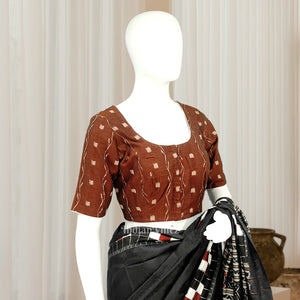 Maroon Tipa Design  Odisha Ikat Sambalpuri Cotton Blouse