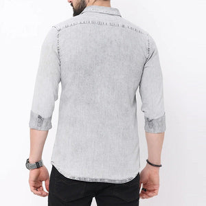 Premium RFD Cotton Shirt For Man (Light Grey)