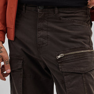 Dark Brown Relaxed Fit Cargo Pants