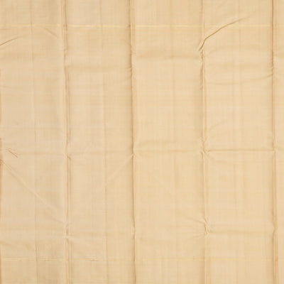 Mustard & Green Handloom Kanchipuram Korvai Silk Saree With Stripes