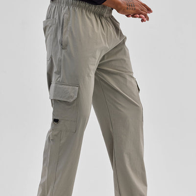 Light Grey Relaxed Fit Parachute Pants