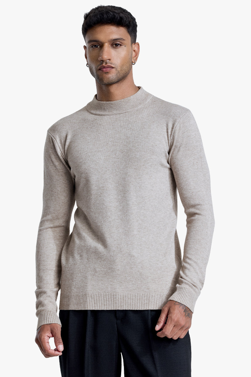 Grey Knitted Sweatshirt