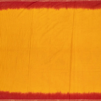 Yellow Woven Jaipur Cotton Saree With Printed Dotted Floral Motifs