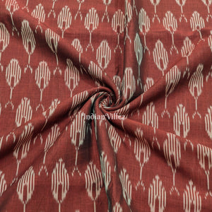 Deep Maroon Pochampally Ikat Cotton Fabric